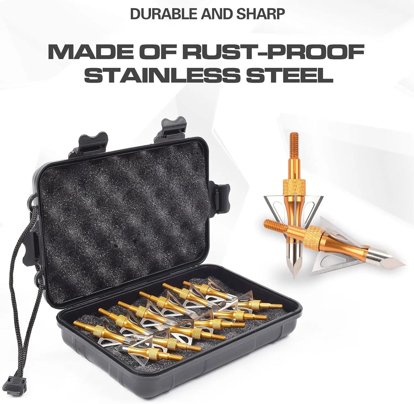 12PK Hunting Screw-in Broadheads 100 Grain Arrow Tips