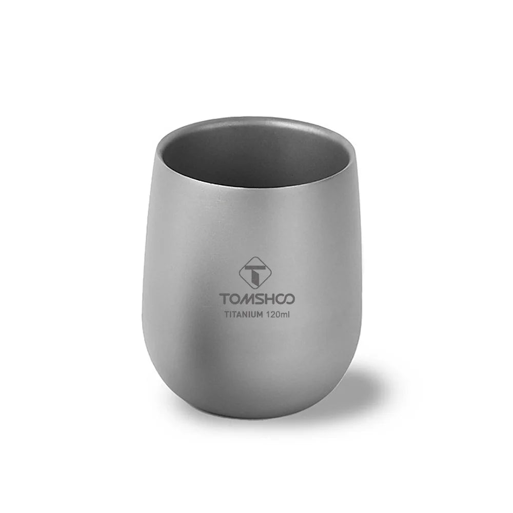 Tomshoo Titanium Cup Insulated Double Wall Drink Cup Outdoor Camping Titanium Water Cup for Camping Hiking Cool Camping Gear
