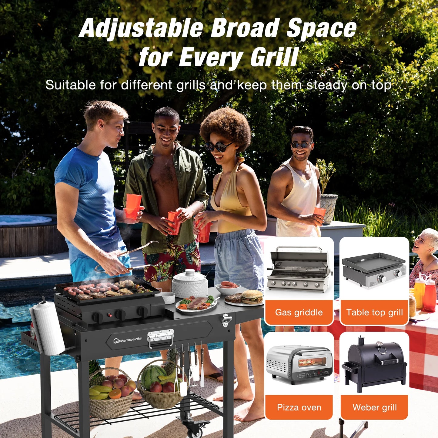 Portable BBQ Cart BBQ Table .