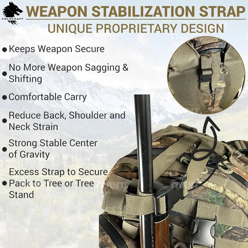 FIELDCRAFT Hunting Backpack Daypack for Rifles, Bows.