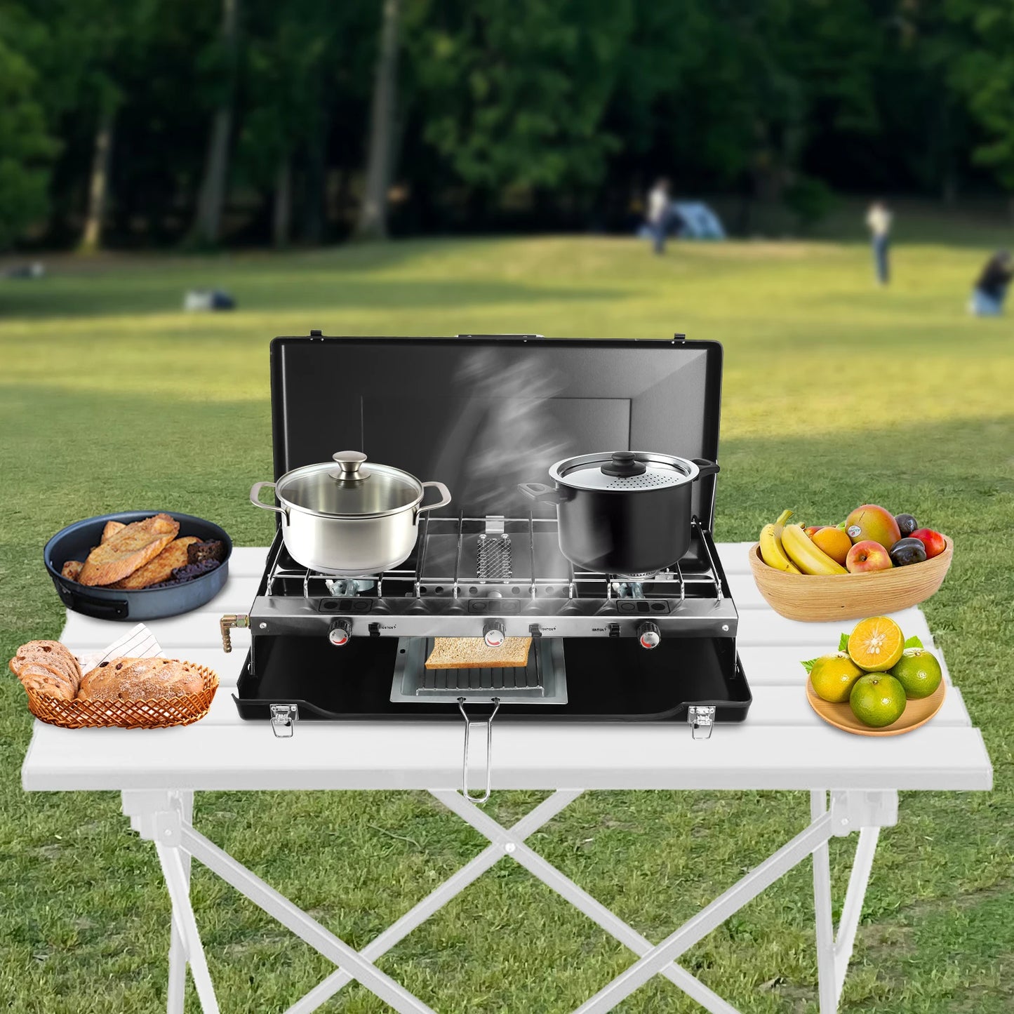 Portable Cooking Stove Sturdy Latches Folding