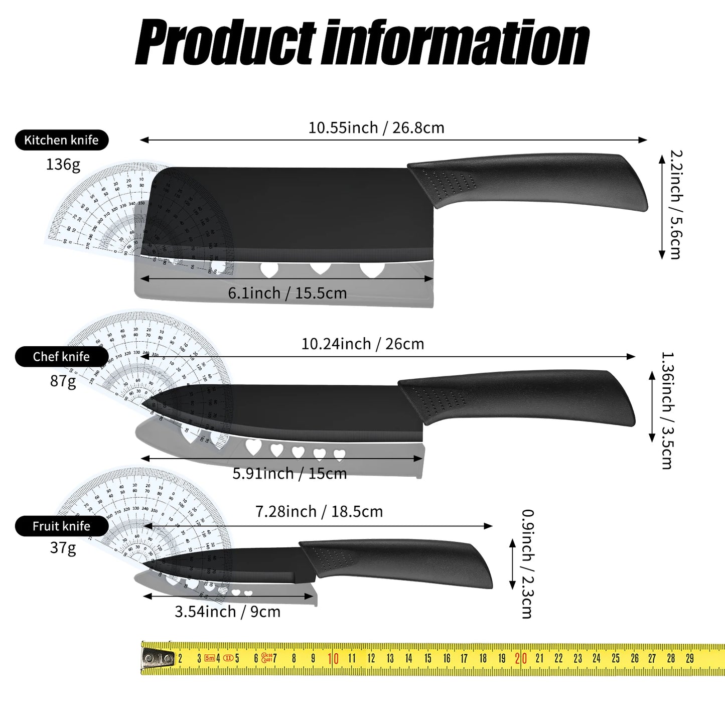 3 pieces/kitchen knife multi-functional