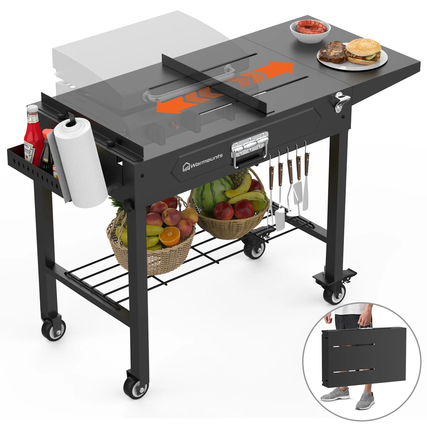 Portable BBQ Cart BBQ Table .