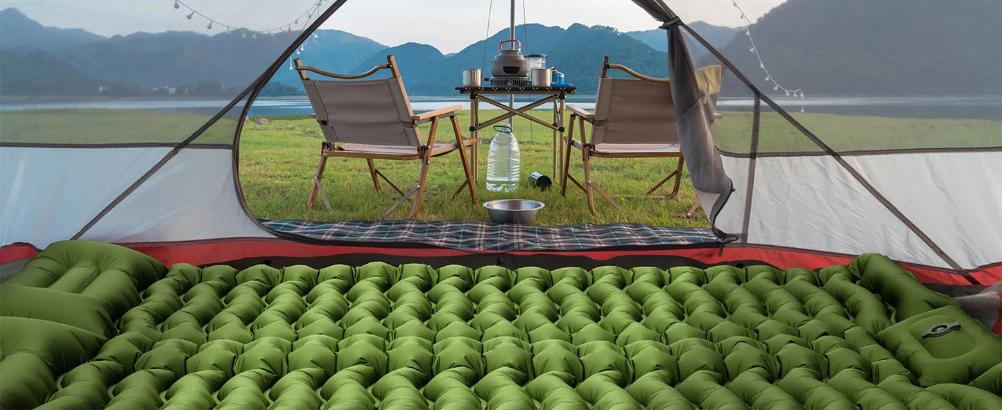 WESTTUNE Double Sleeping Pad 4" Thick for 2 Person with Pillow.