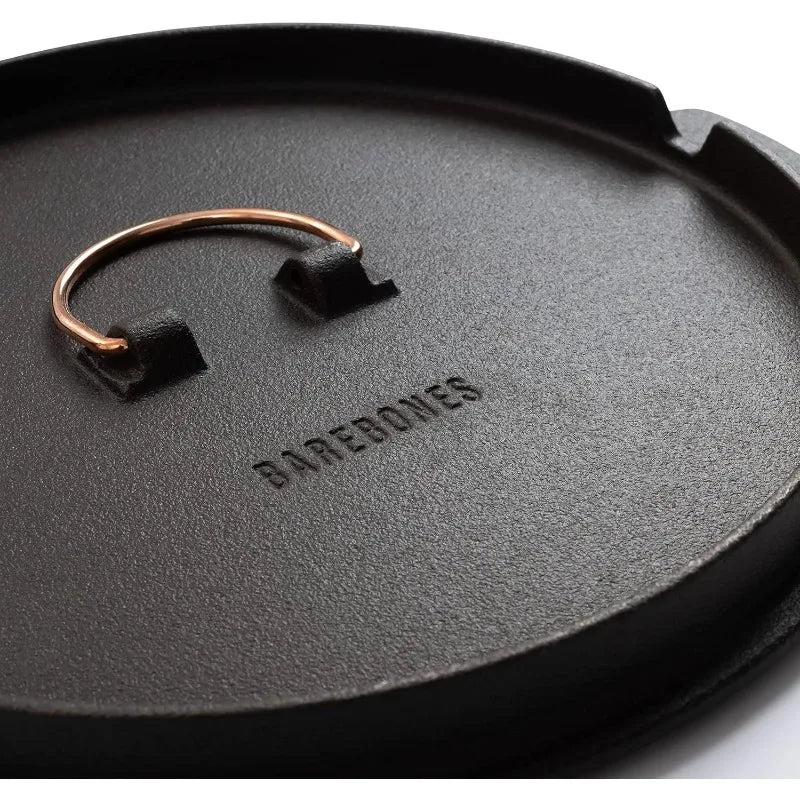 Barebones 10-Inch Cast Iron Skillet with Cast Iron Lid.