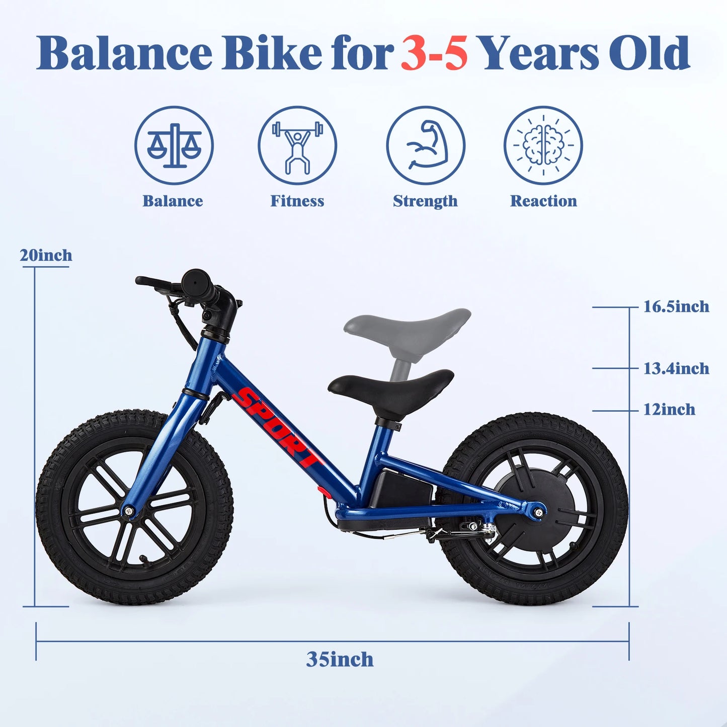 Electric Bike For Kids Ages 3-5 Years Old Kids 24V 100W.
