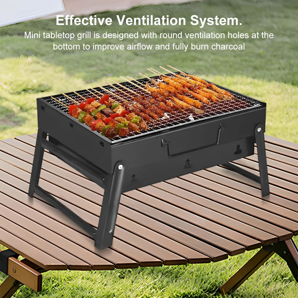 Folding BBQ Charcoal Grill Mini BBQ.