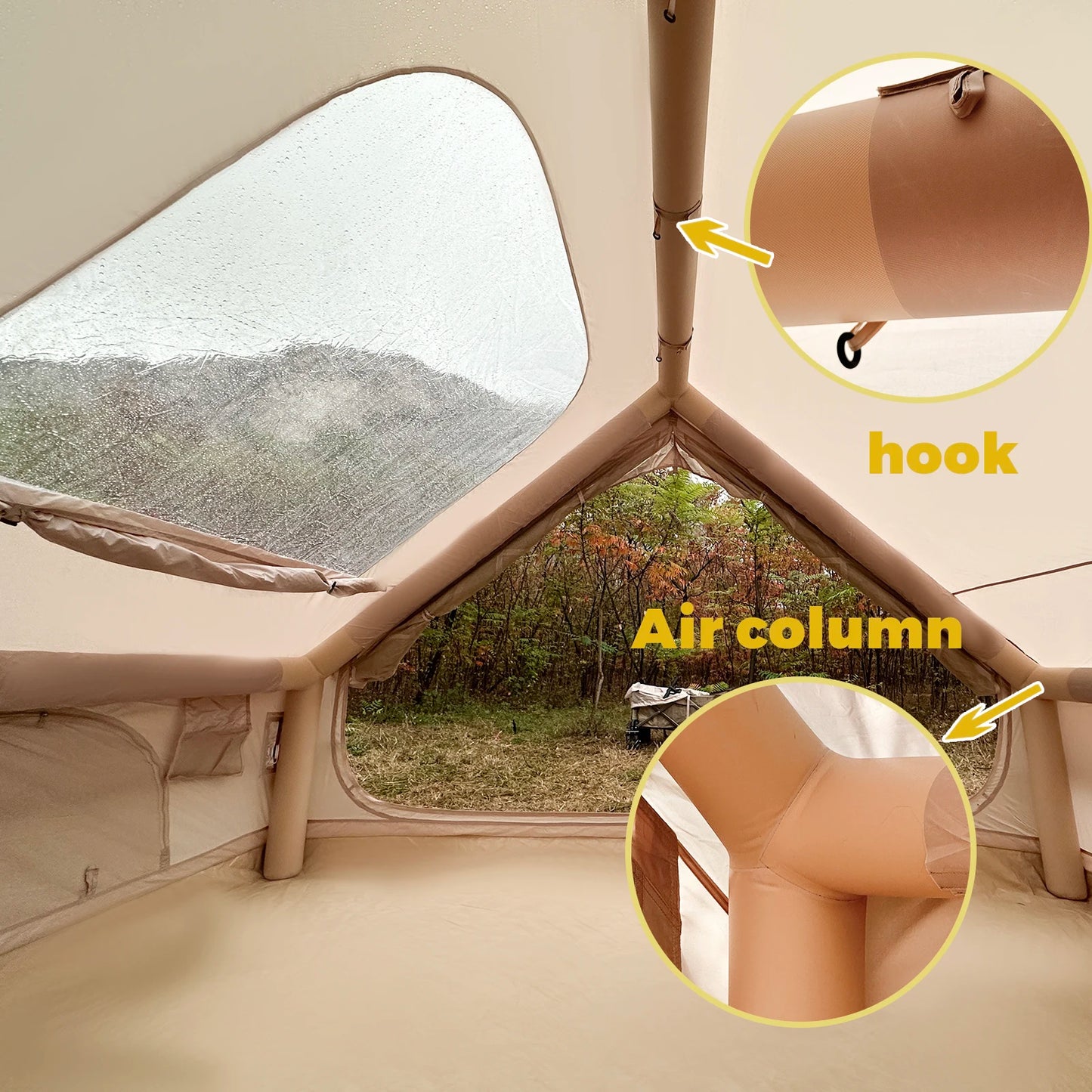 Inflatable Camping Tent Easy Setup Waterproof Windproof .