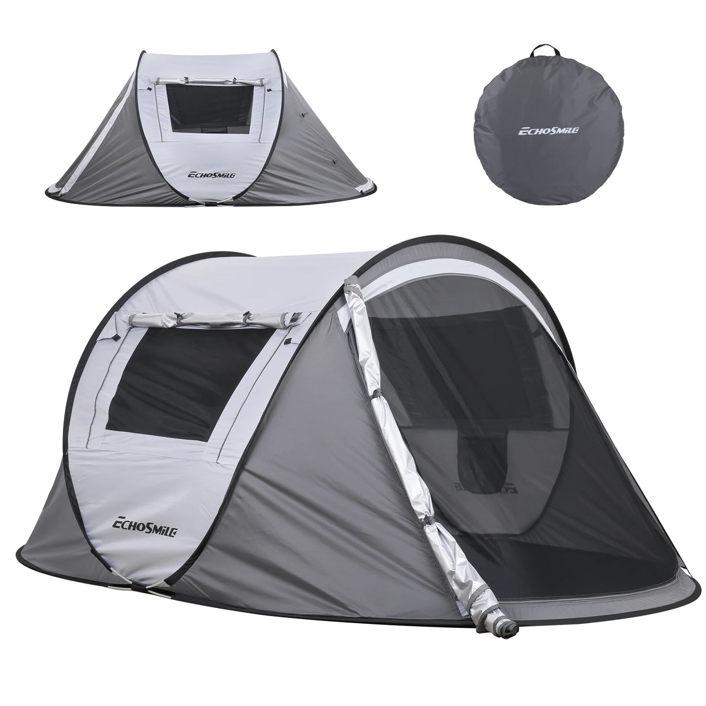 White and gray automatic opening pop up tent