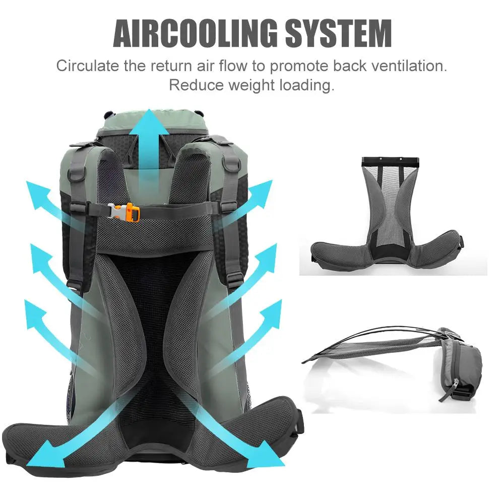 60L Outdoor Hiking Backpack with Internal Frame & Rain Cover.