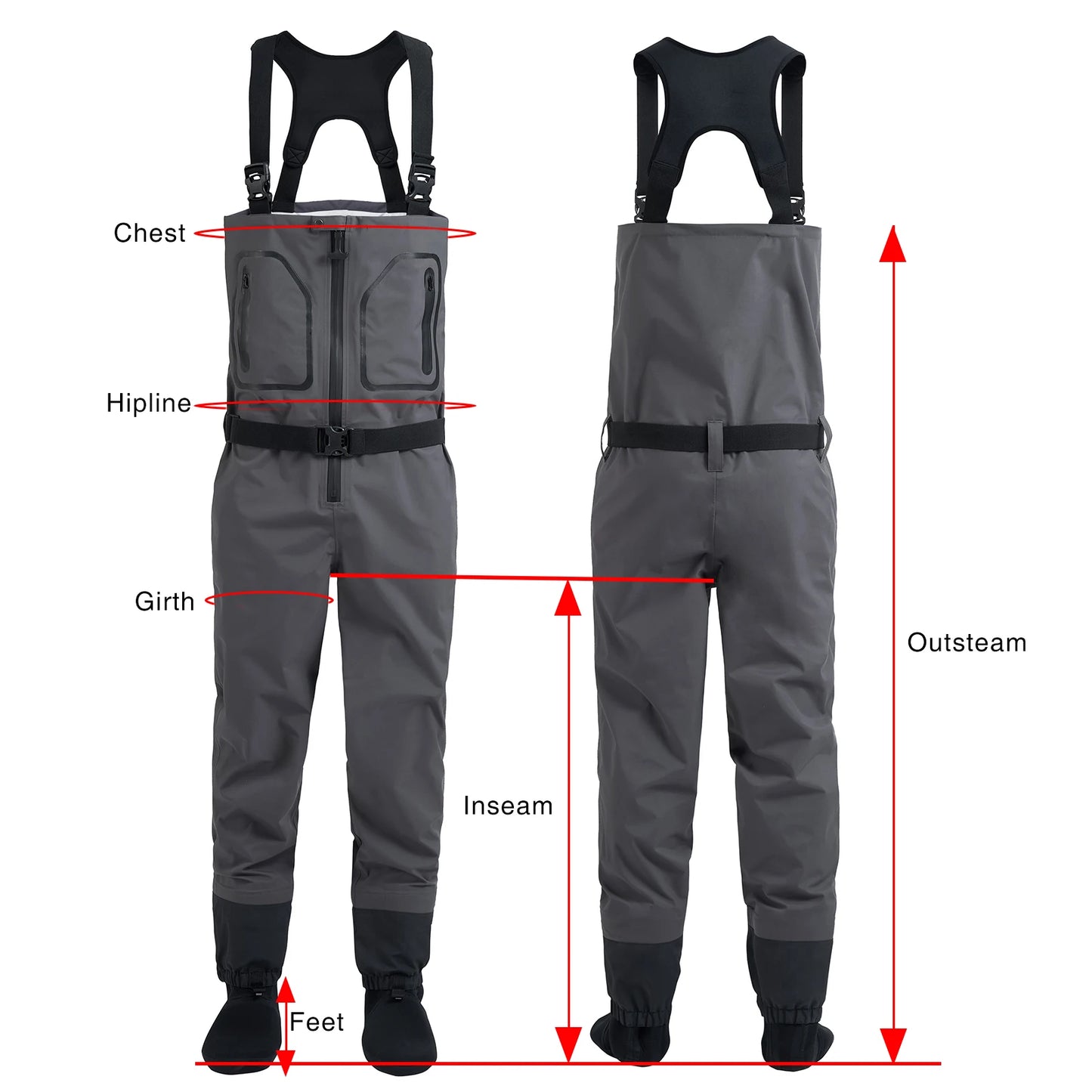 High Quality Men's Fishing Waders Waterproof Breathable