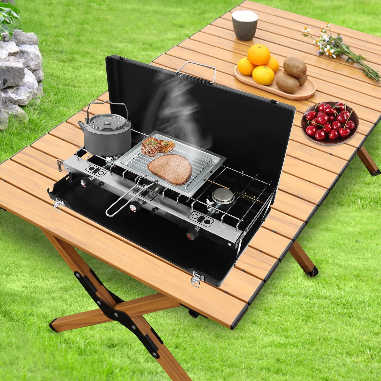 Portable Cooking Stove Sturdy Latches Folding