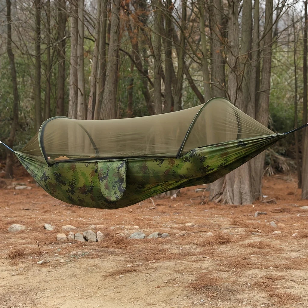 Quickly install hammock, with mosquito net,