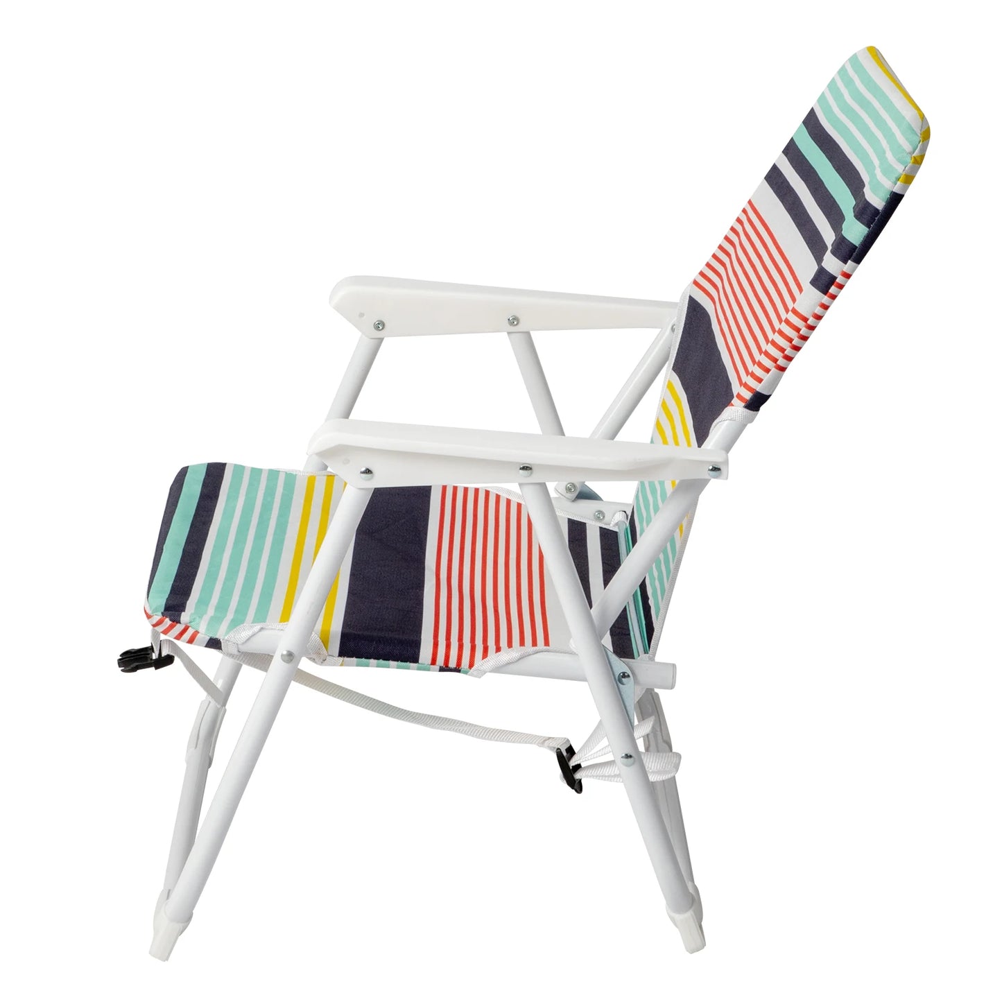 Oxford Cloth White Iron Frame Beach Chair small size.