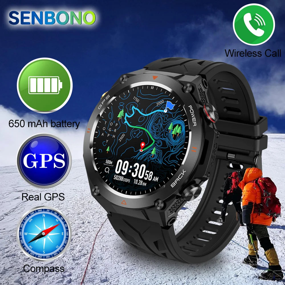 SENBONO New GPS Smart Watch 1.45” HD Display Built-in GPS.