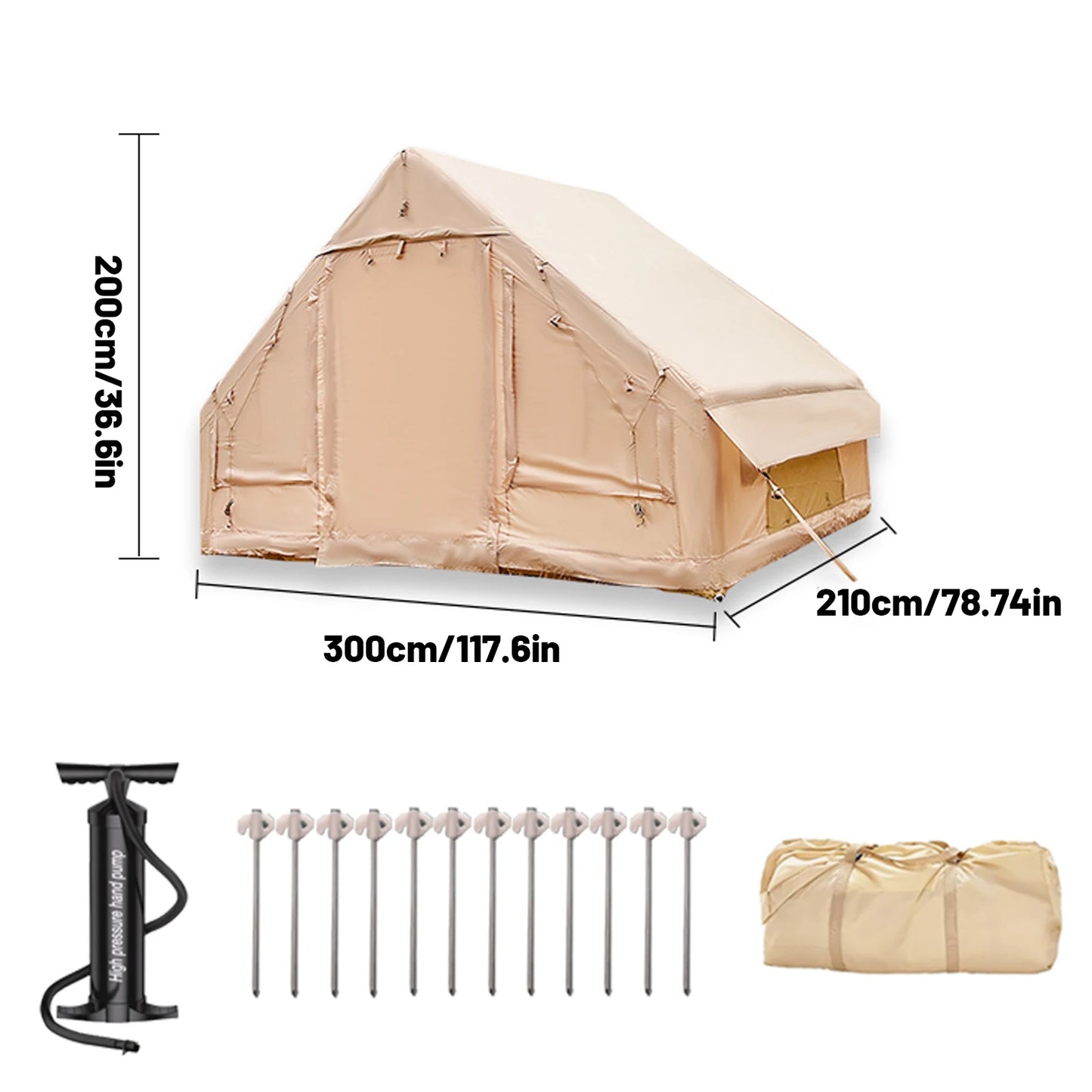 Inflatable Camping Tent Easy Setup Waterproof Windproof .