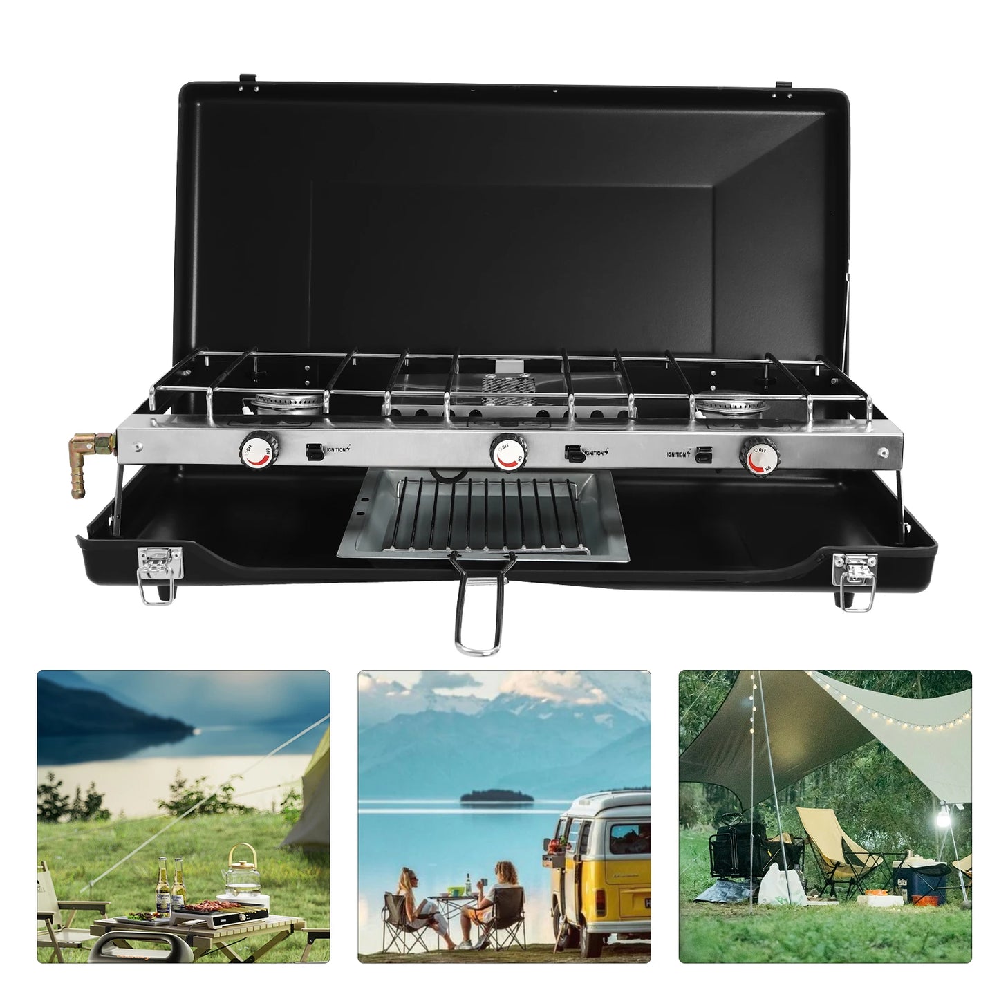 Portable Cooking Stove Sturdy Latches Folding