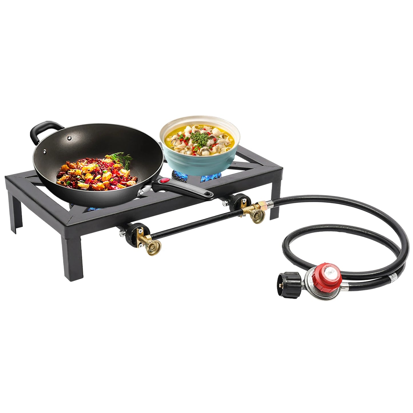 Cast Iron Double Burner Outdoor Camp Stove Propane.