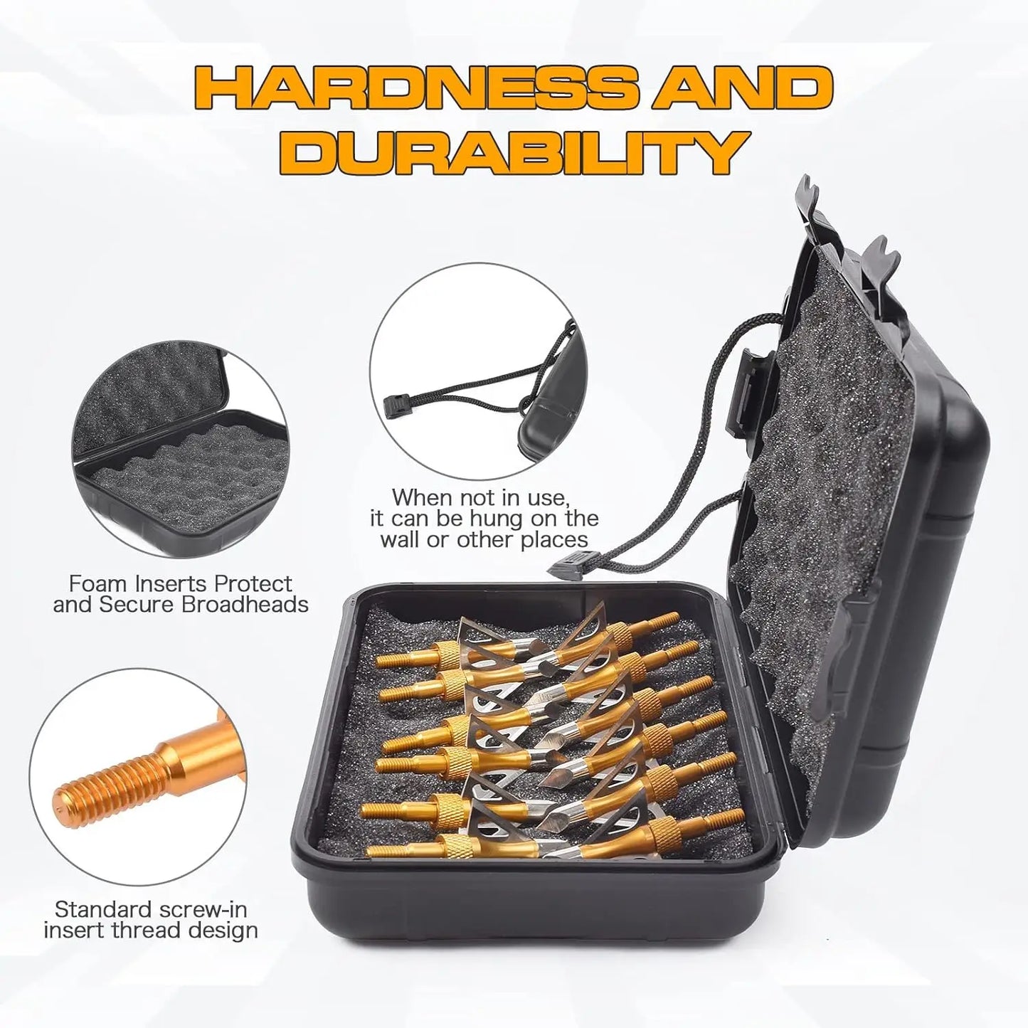12PK Hunting Screw-in Broadheads 100 Grain Arrow Tips