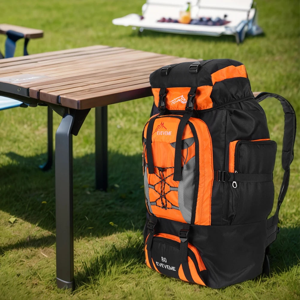 80L Mountaineering Backpack Large Capacity Adjustable Strap .