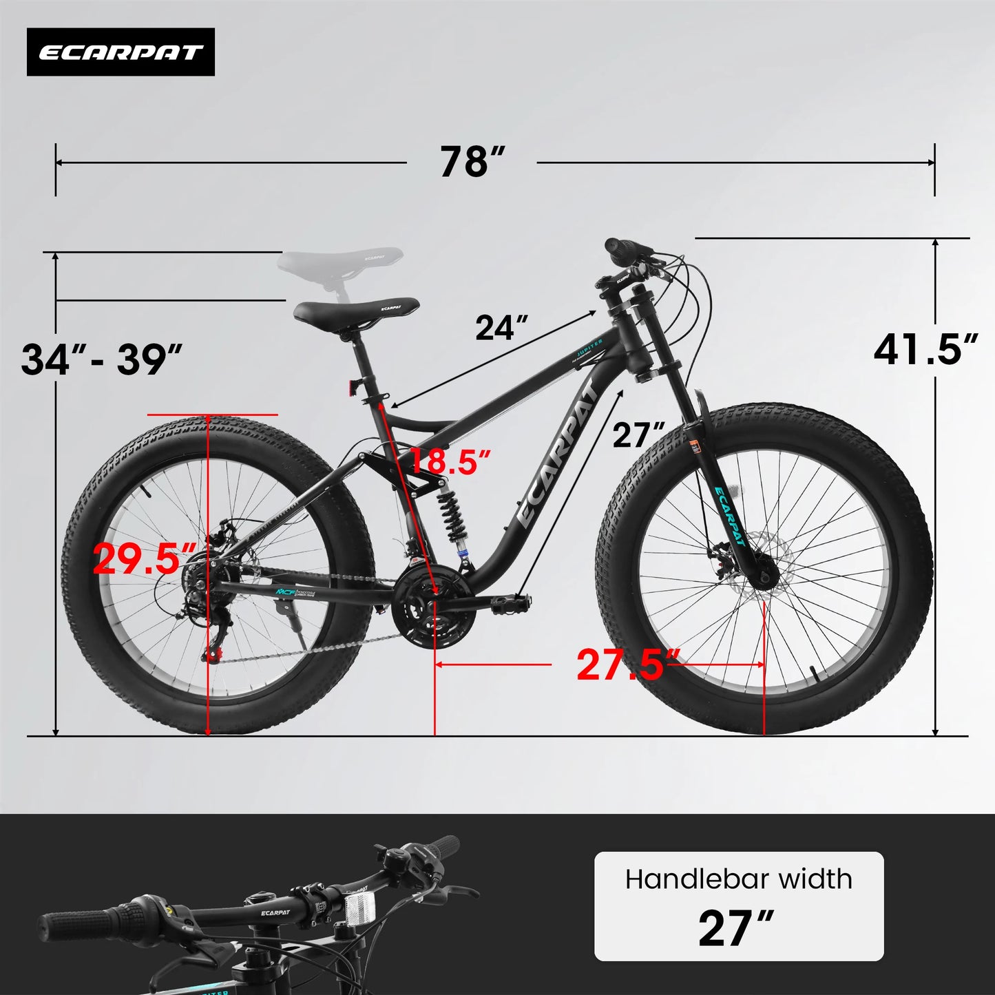 26 inch Mountain Bike, Full-Suspension 21 Speeds