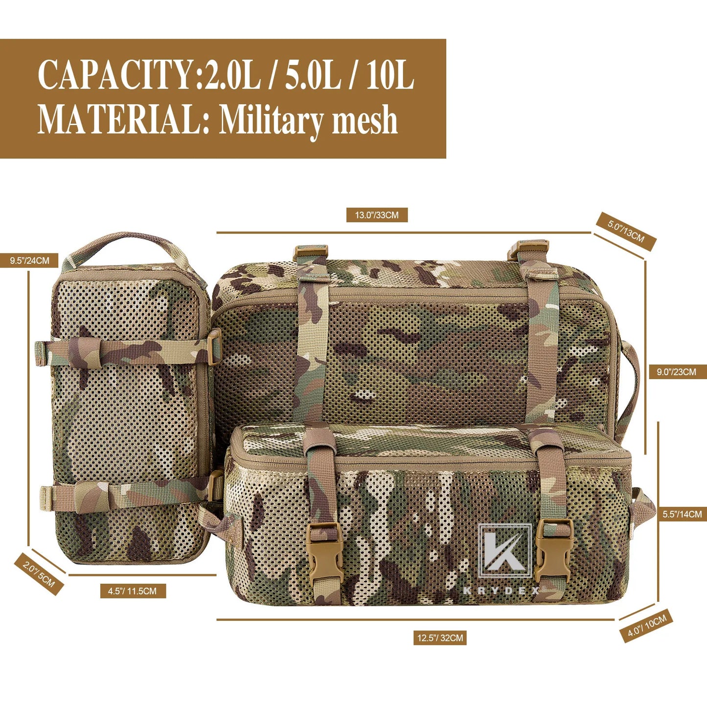 Modular Pouch Set Outdoor Backpack Organizer.