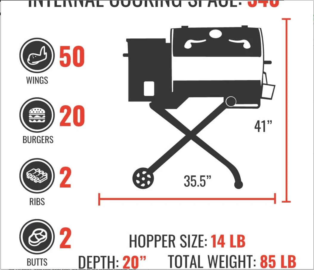 Portable Pellet Grill, Electric Pellet Smoker.