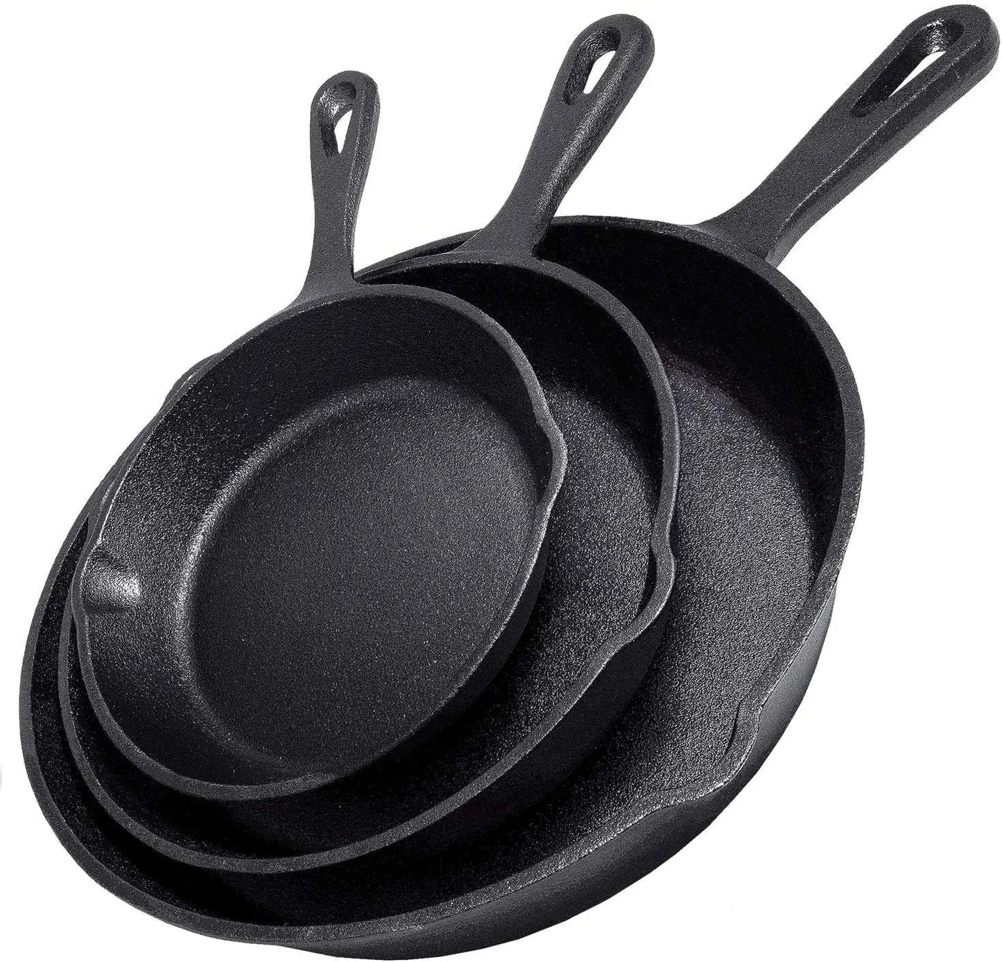 3PCS\4PCS\5pcs Cast Iron Skillet Set 6 Inch/8 Inch/10 Inch Cast Iron Frying Pan.