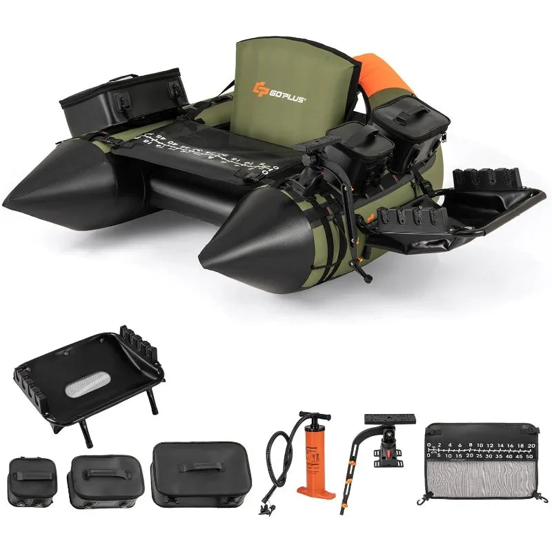 Inflatable Float Tube, With Fish Ruler, Pump, Storage Bag