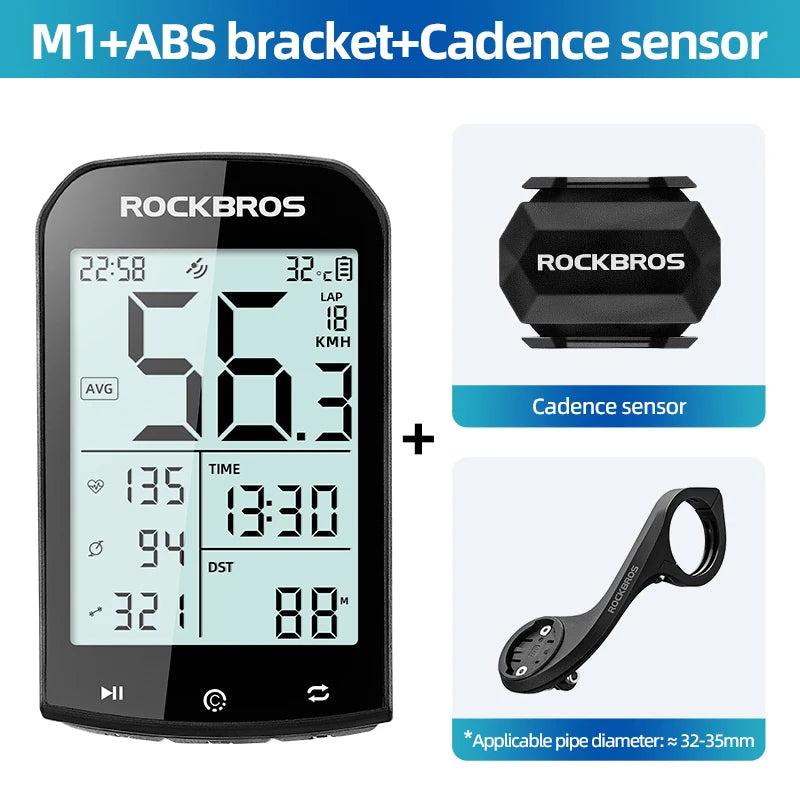 GPS Bike Computer Bluetooth Waterproof Wireless Speedometer Odometer'