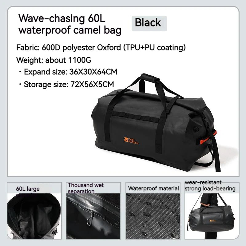 Outdoor Waterproof 60L Large Capacity 600D Storage Bag.