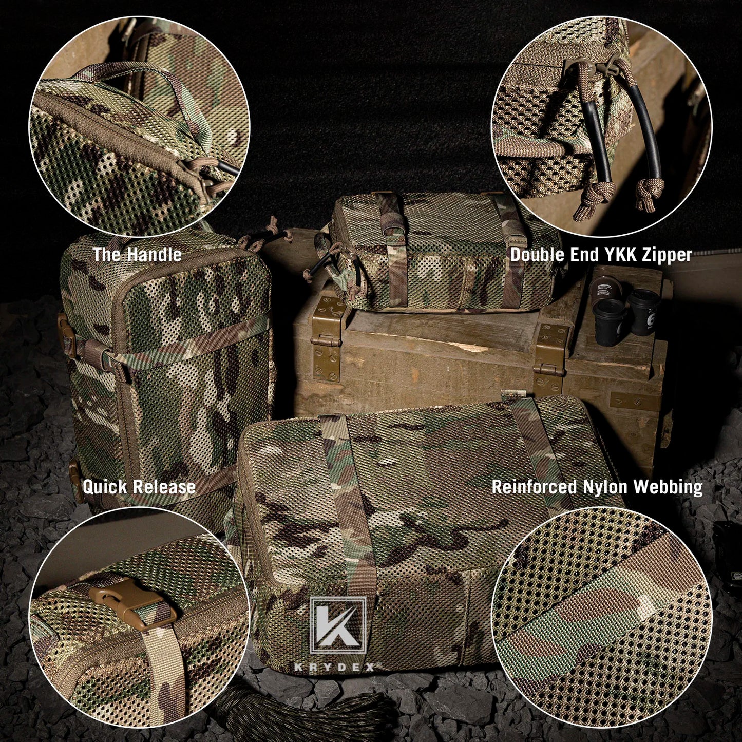 Modular Pouch Set Outdoor Backpack Organizer.