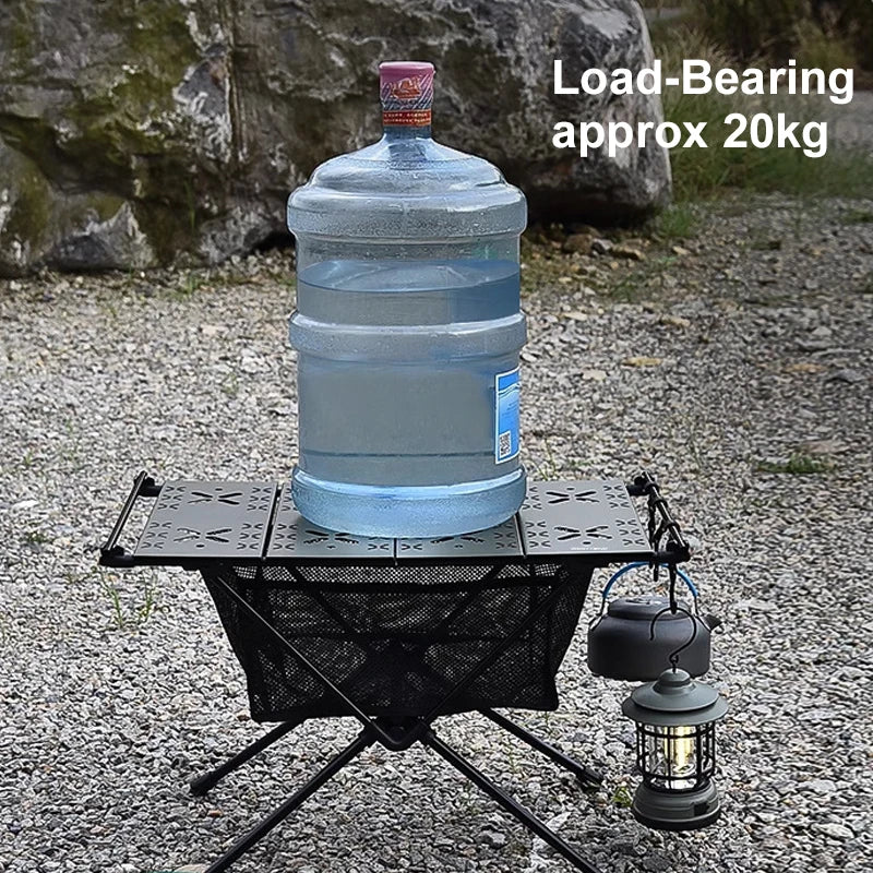 Folding Camping Table Aluminum Lightweight Portable Table with Storage Mesh Bag.