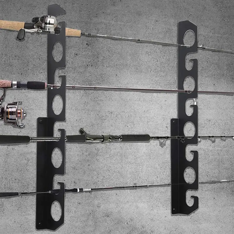 Fishing Rod Storage Horizontal Wall Mounted Fishing Rod Storage Rack Sturdy Steel Fishing Rod Storage Rack Space-Saving Pole