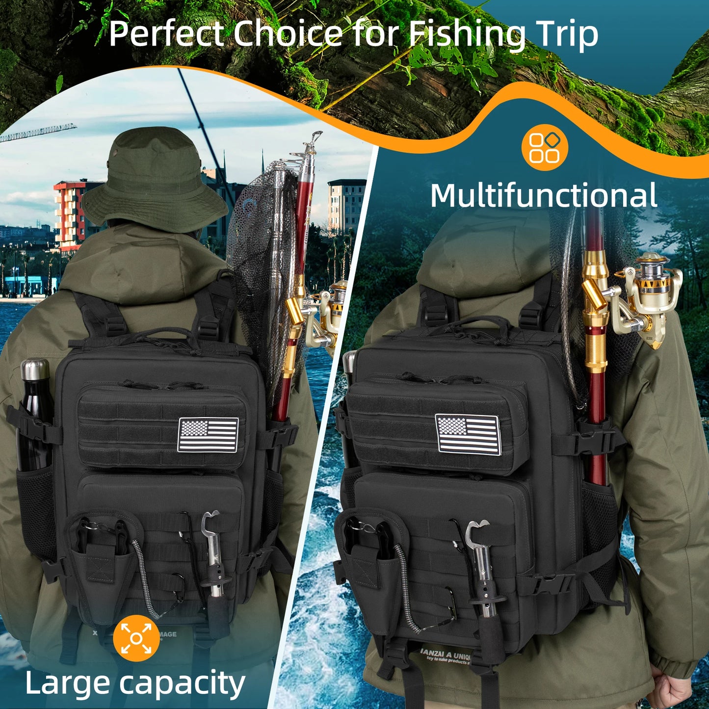 25L Fishing Hunting Backpack .