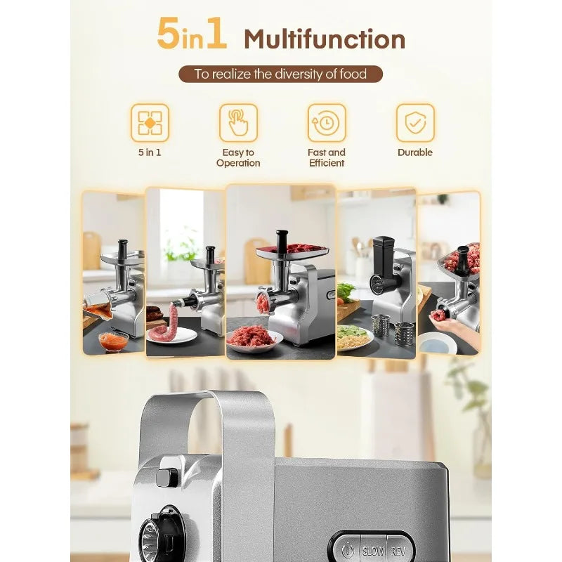 Meat Grinder Heavy Duty-5 in1 Meat Grinder for Home.