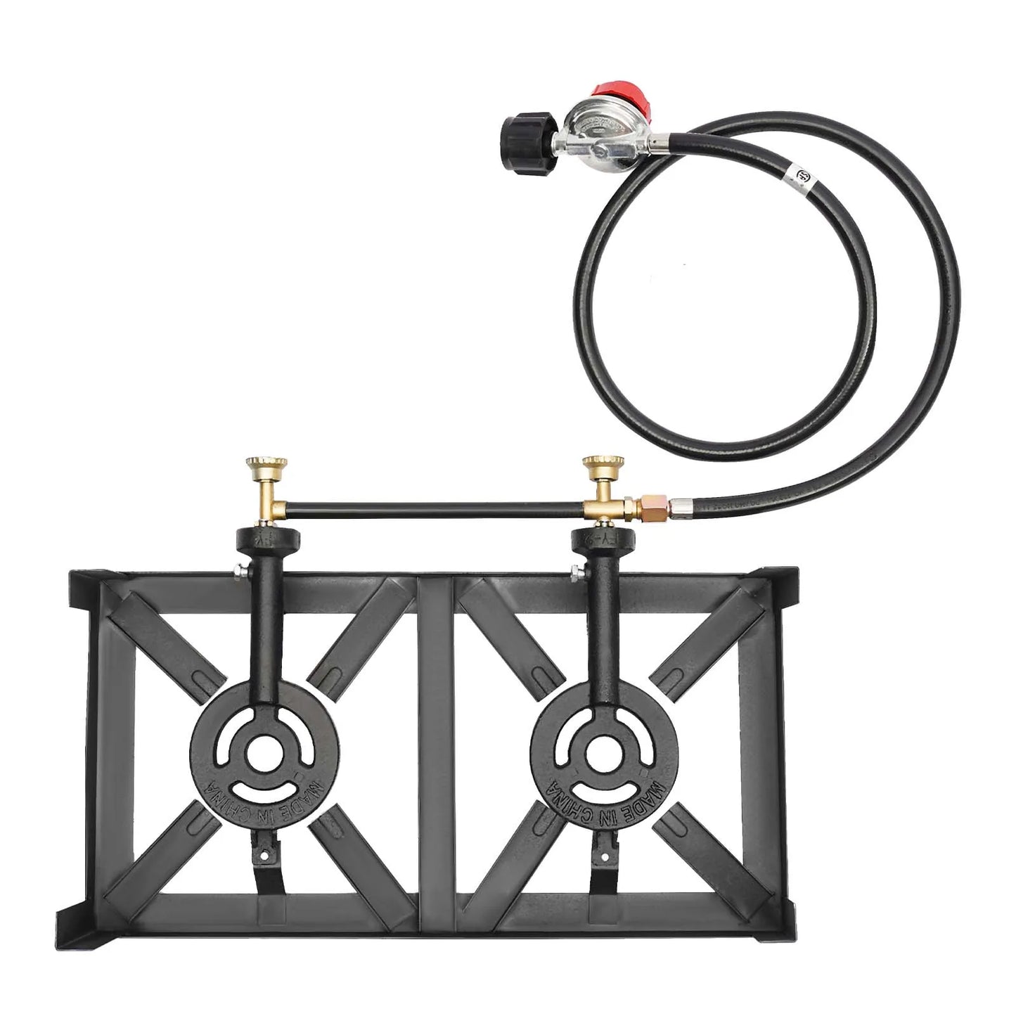Cast Iron Double Burner Outdoor Camp Stove Propane.