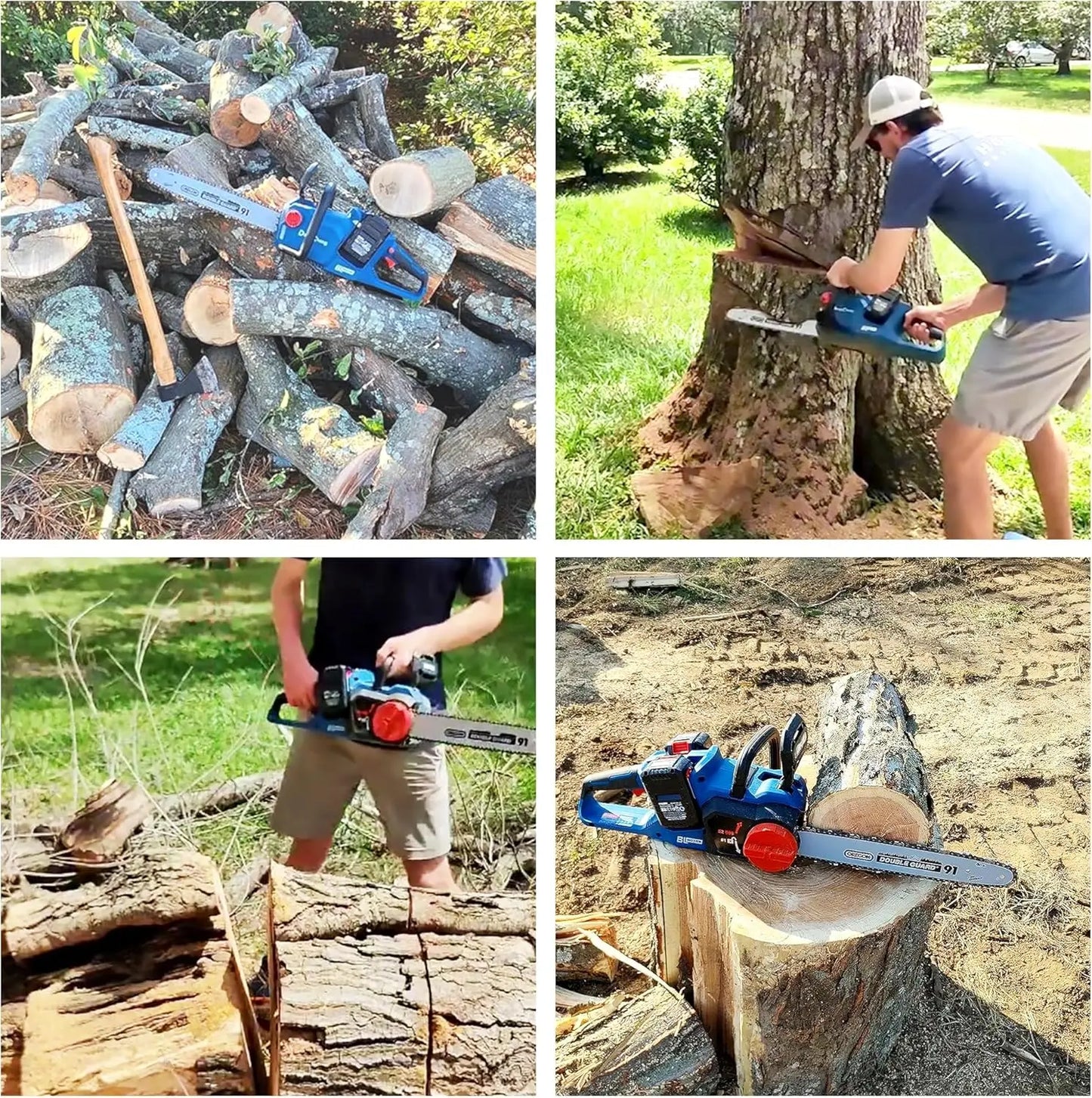 Cordless Chainsaw 16 Inch, 40V Battery Chainsaw with Tool-Free Chain Tensioning, Instant-Stop Chain Brake, Auto Oiler, Includes