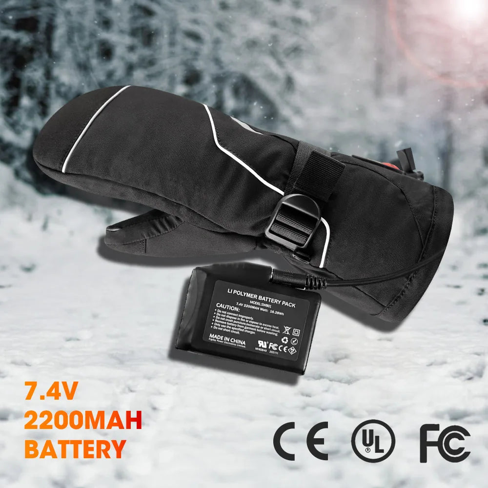 Winter Gloves Heating Hand Warmer Electric Thermal Gloves Waterproof.