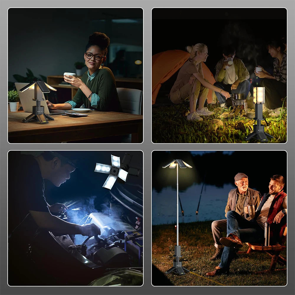 14000mAh Rechargeable Bright Rotatable Telescopic LED RV Camping Lantern.