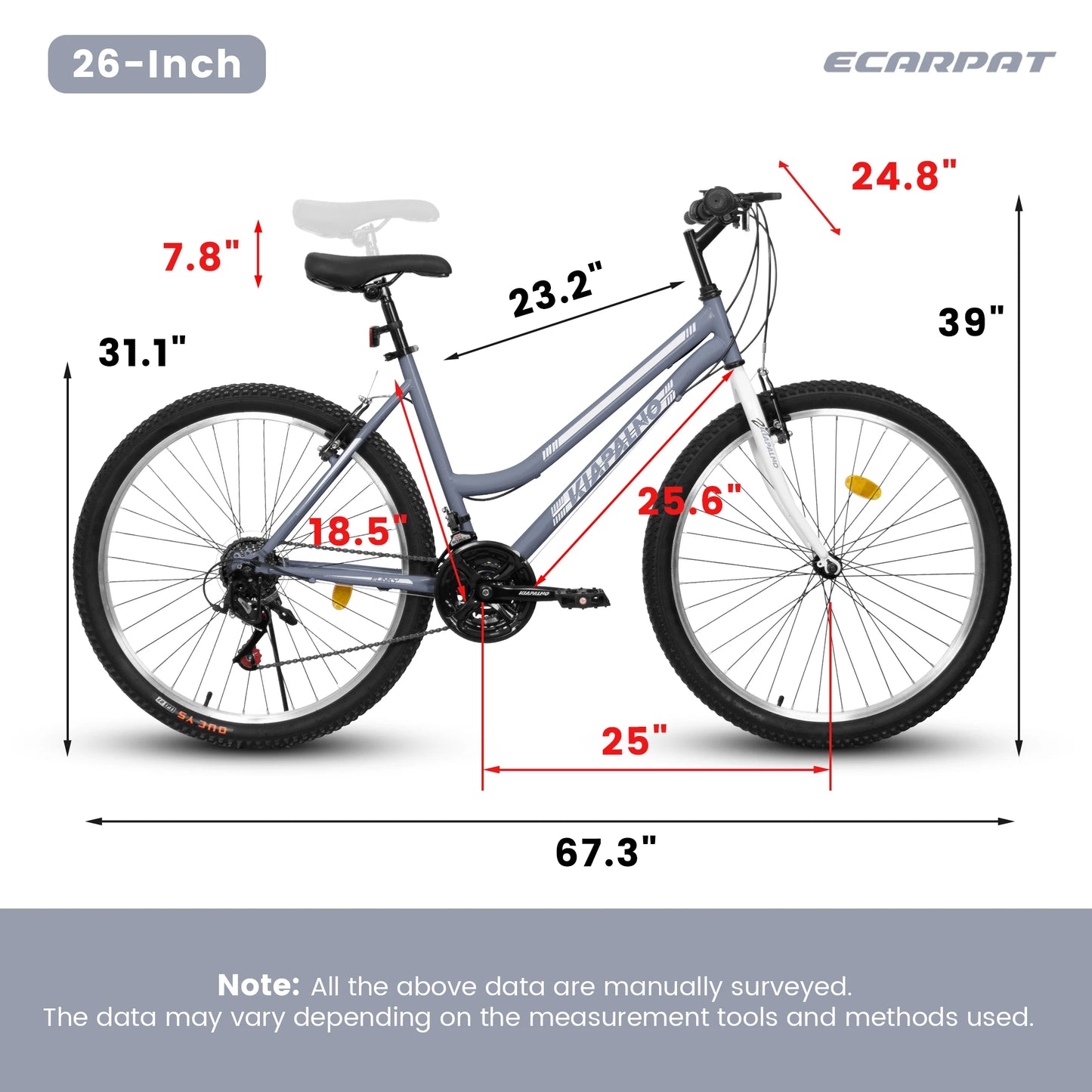 Girls 26 Inch Mountain Bike, 21 Speed Bike.
