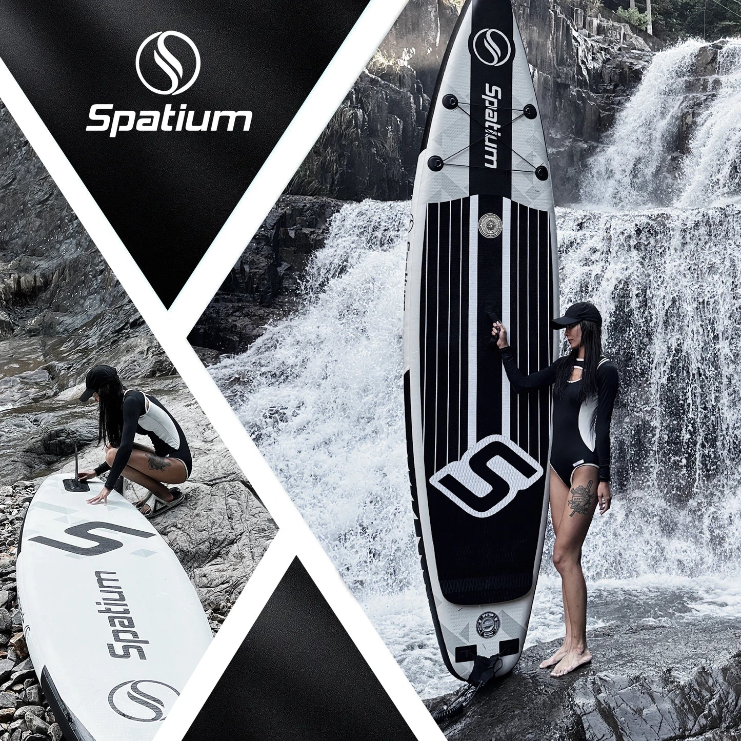 Spatium Inflatable Stand Up Paddle Board with SUP Accessories, Anti-Slip EVA Deck, 11’5’’ Inflatable Paddle Boards for Adults