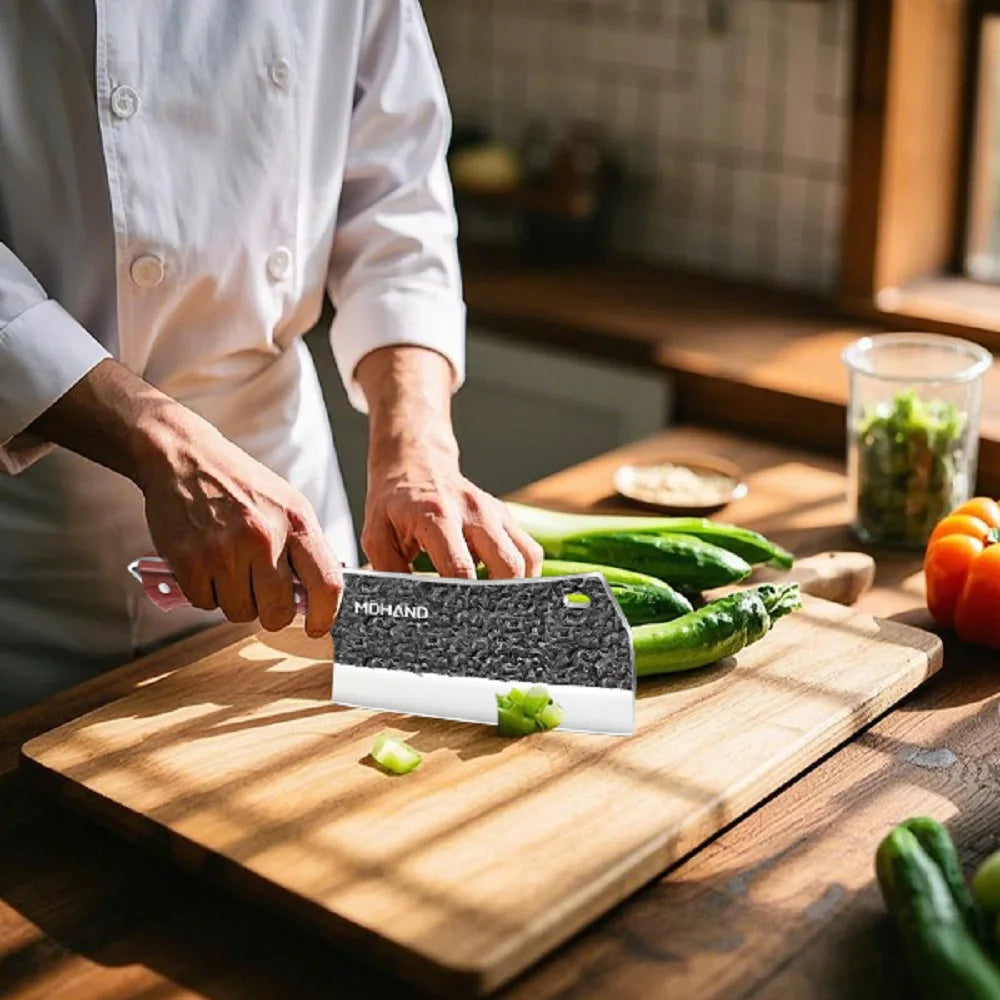 Hand Forged Hammer Meat Cleaver Sharp