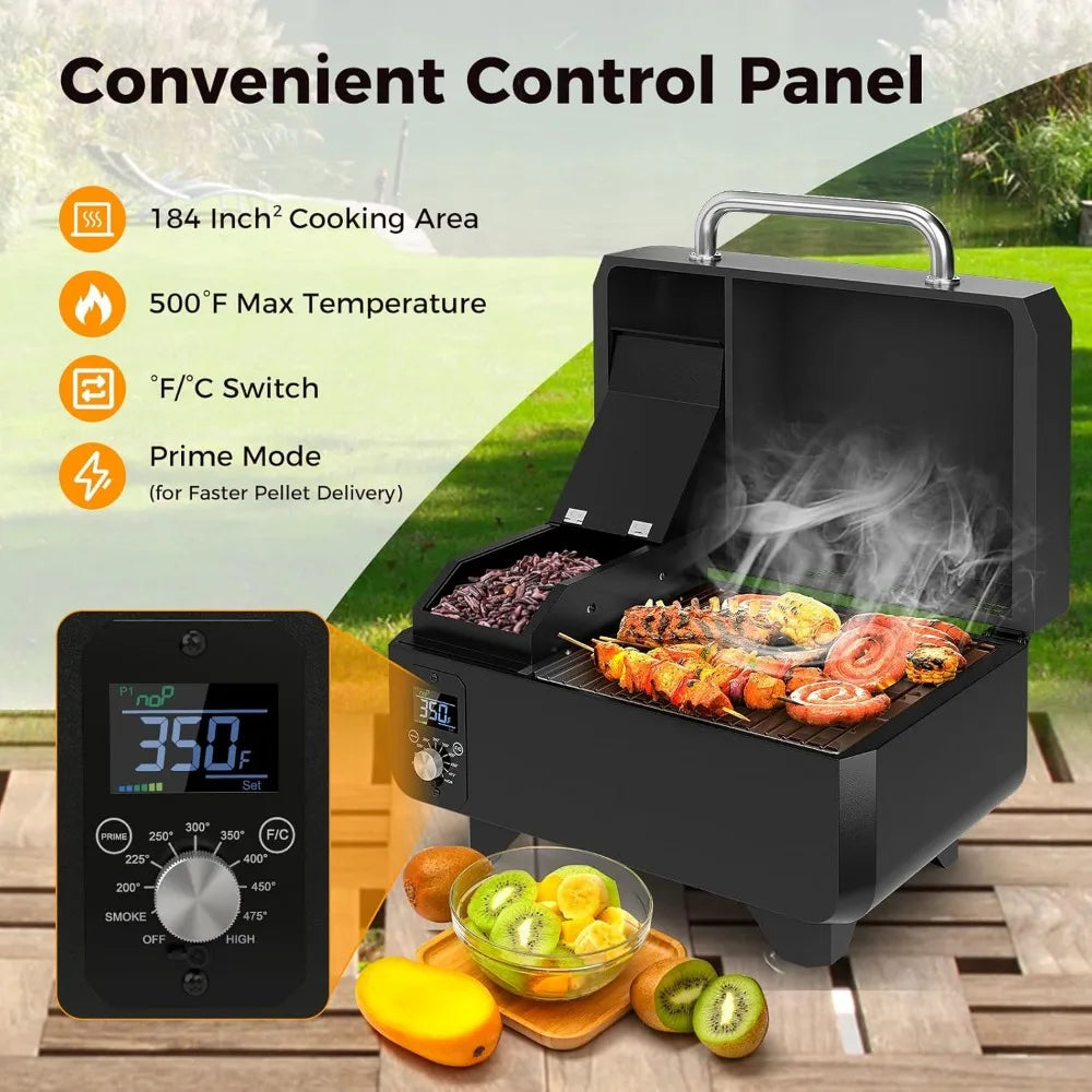 Portable Tabletop Wood Pellet Smoker with Temperature Control.