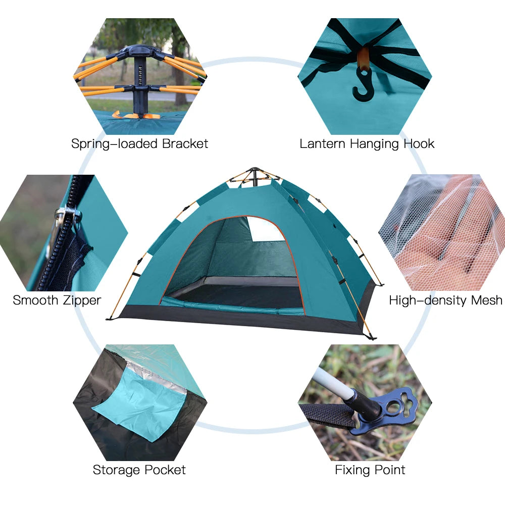 Outdoor Up Tent Water-resistant Portable Instant Camping Tent for 1-2 People Family Tent instant up tent camping tent