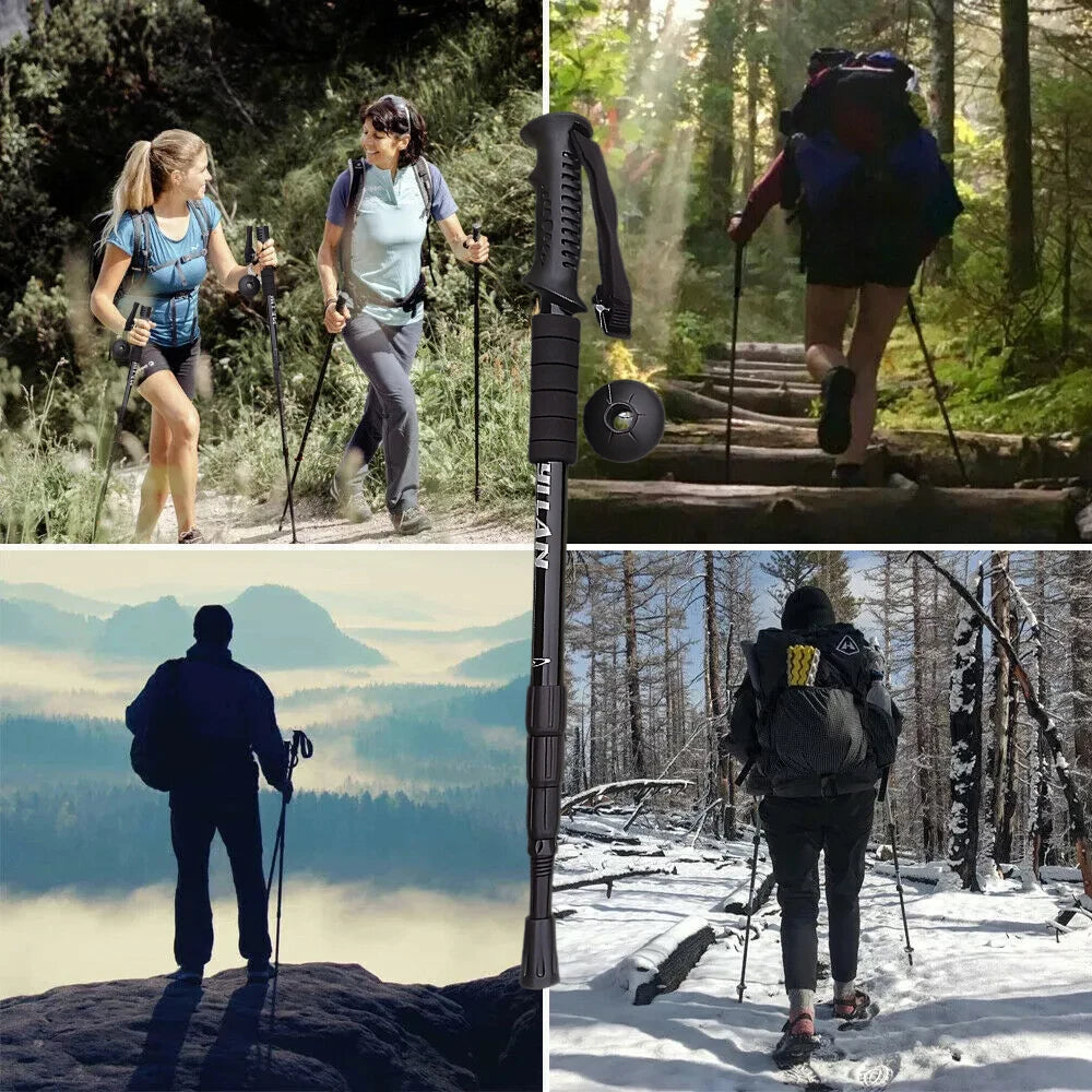 Trekking Poles Aluminum Alloy Telescopic Walking Hiking Stick.