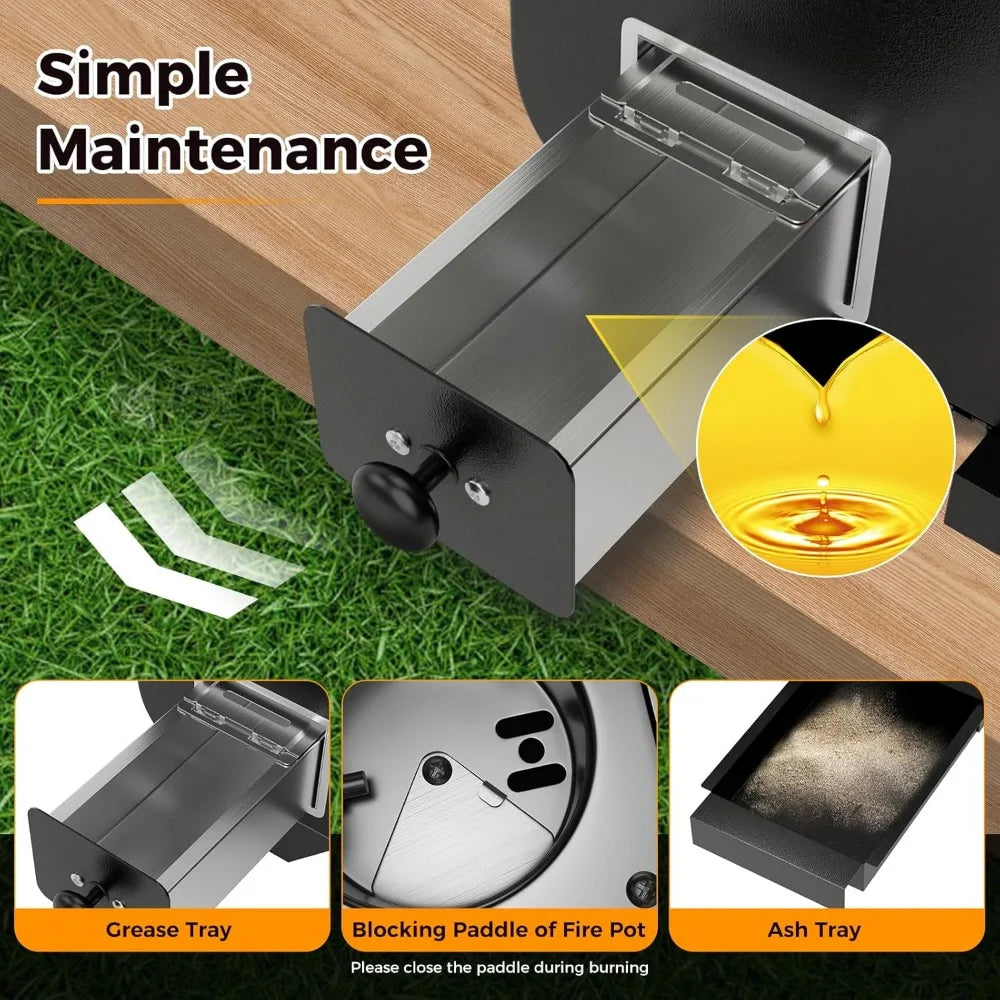 Portable Tabletop Wood Pellet Smoker with Temperature Control.