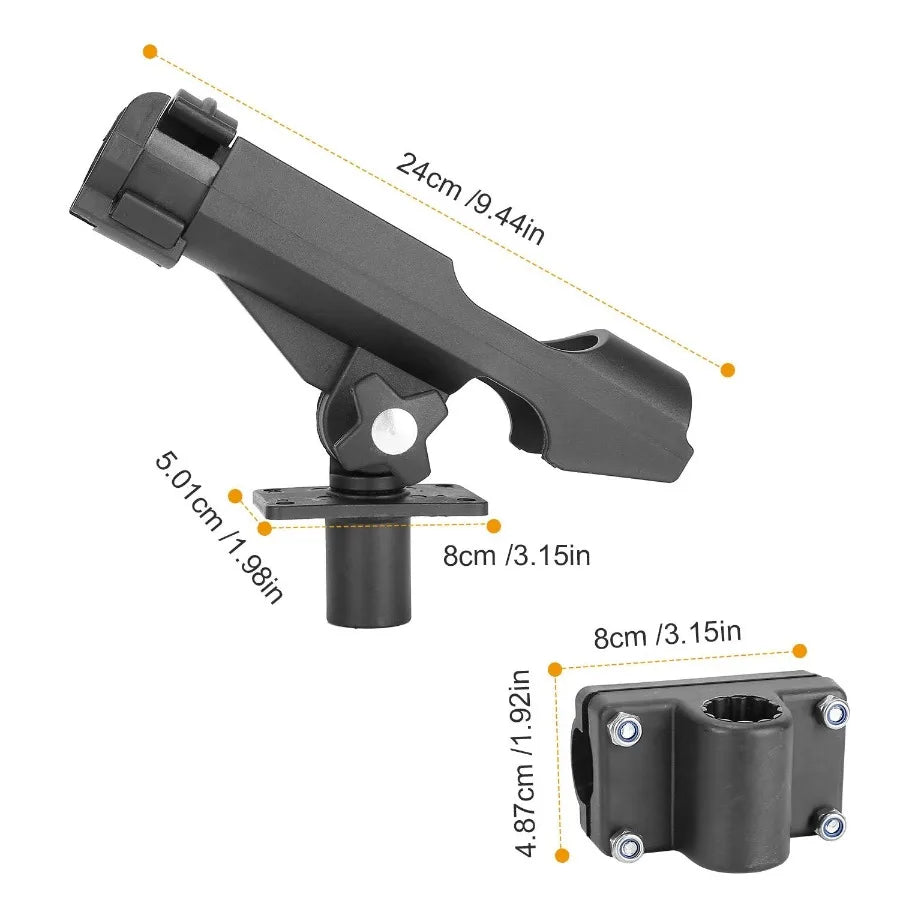 Boat Fishing Pole Rod Holder 360 Rotatable Side Rail Mount.
