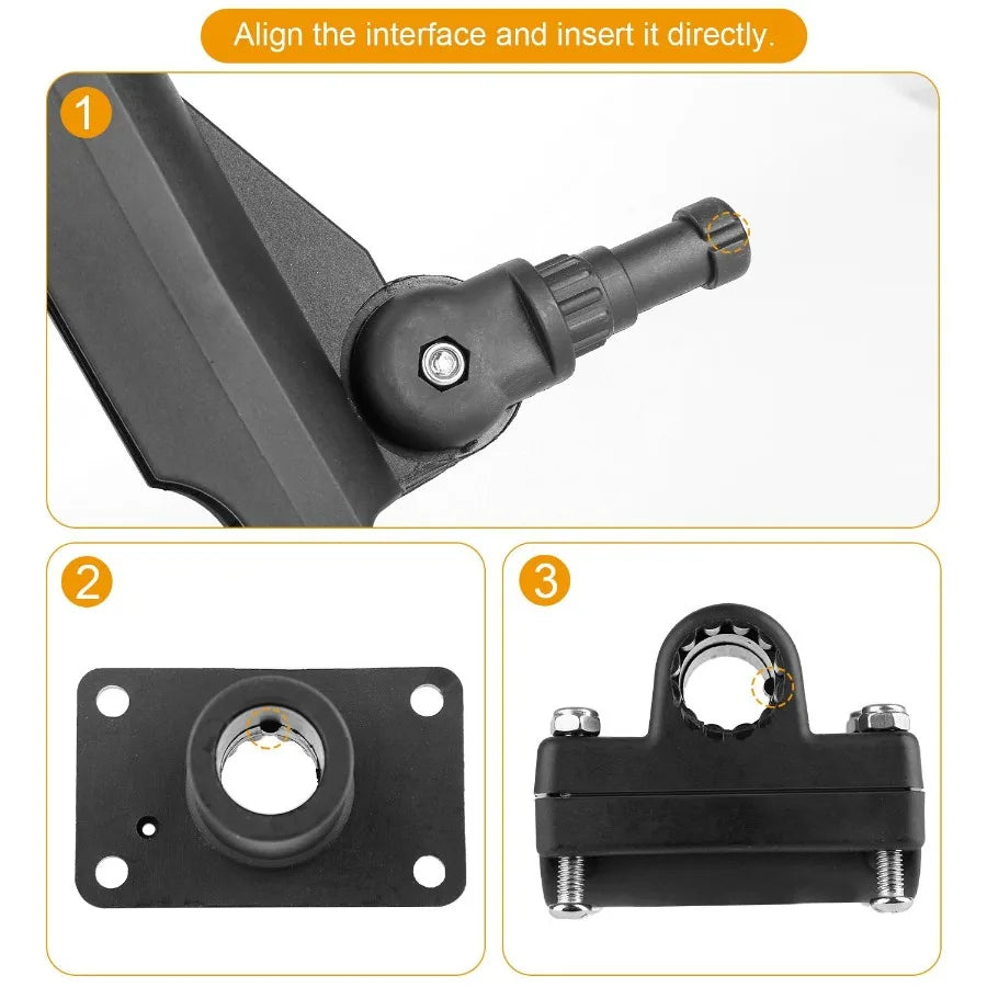 Boat Fishing Pole Rod Holder 360 Rotatable Side Rail Mount.