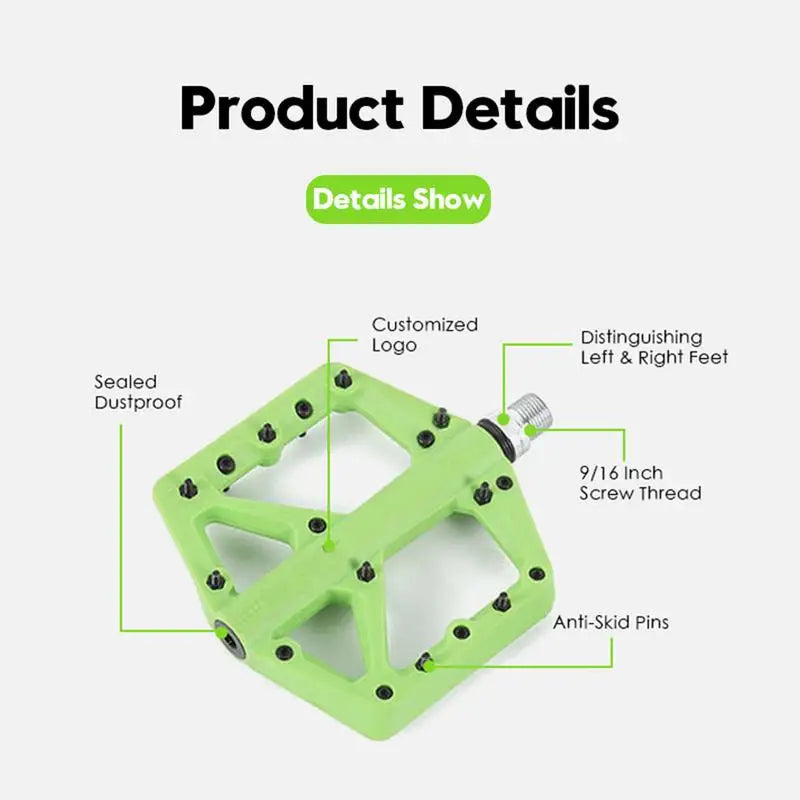 Mountain Bikes Pedals Flat Non-Slip Flat Pedals Enlarged Colorful Cycling Pedals Accessories Cycling Footrest For For Commuting